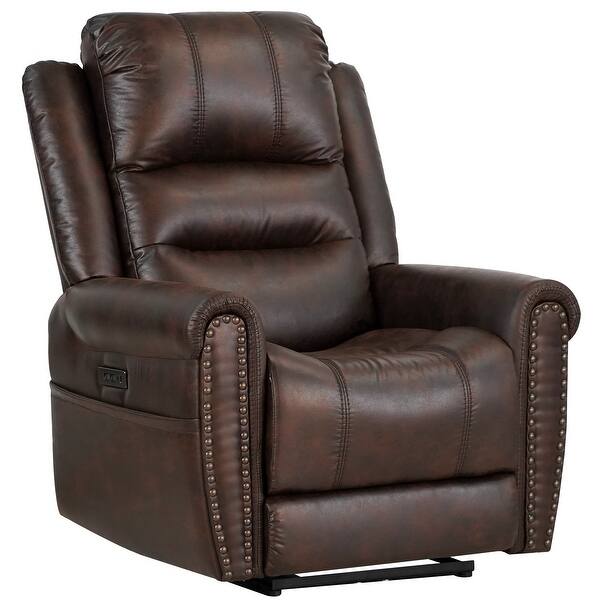 44" High Back Power Recliner with Power Adjustable Headrest and USB Type C Charger Bed Bath